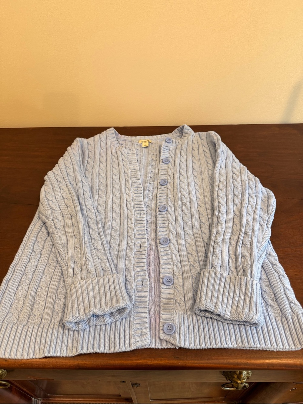 Vintage LL Bean Cable Knit Button Cardigan